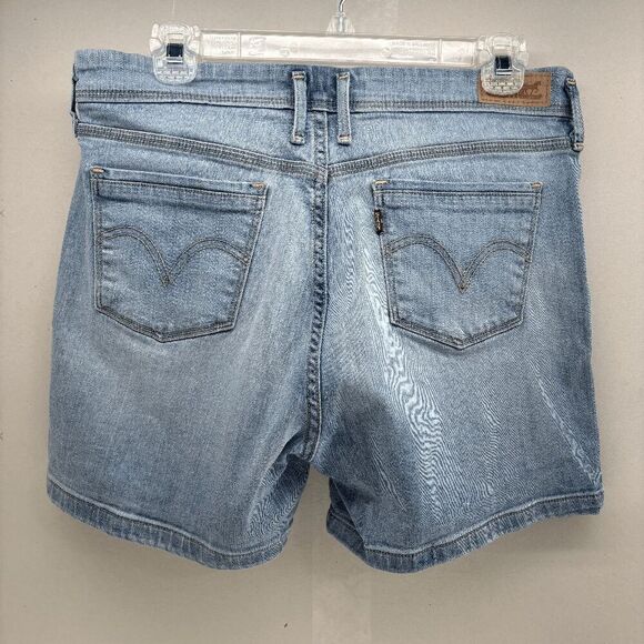 Levis Womens Classic Bermuda Shorts Denim Stretch Blue W29 30" Waist - Picture 3 of 7